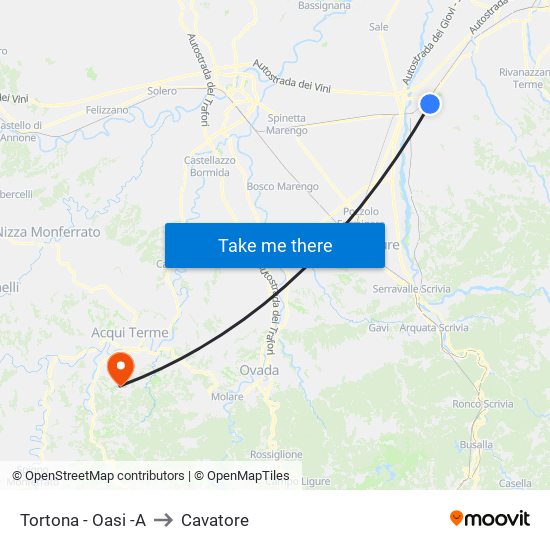 Tortona - Oasi -A to Cavatore map