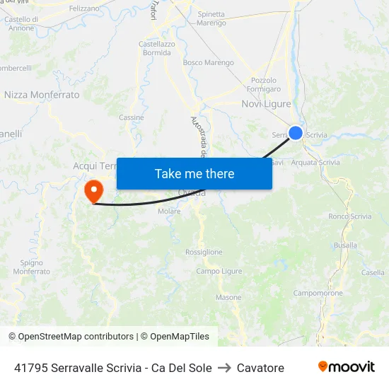 Serravalle Scrivia - Ca Del Sole to Cavatore map