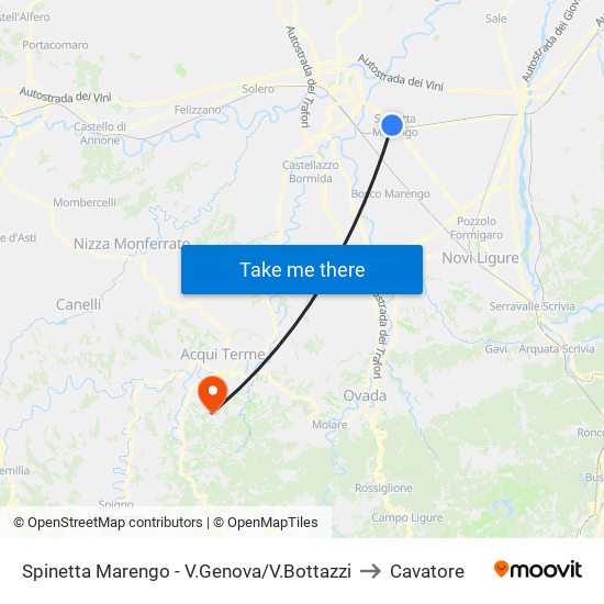 Spinetta Marengo - V.Genova/V.Bottazzi to Cavatore map