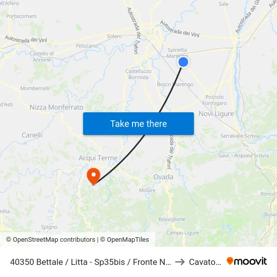 40350 Bettale / Litta - Sp35bis / Fronte N.5 to Cavatore map