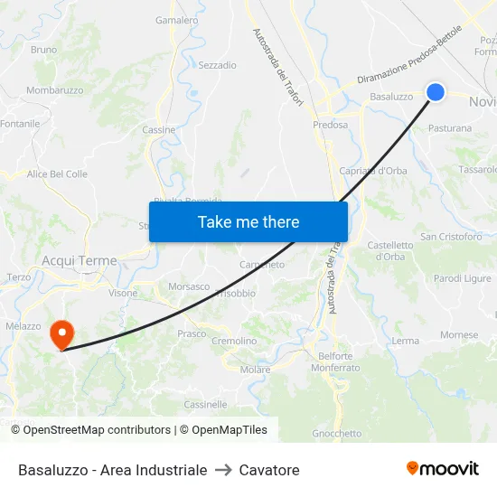 Basaluzzo - Industrial Area to Cavatore map