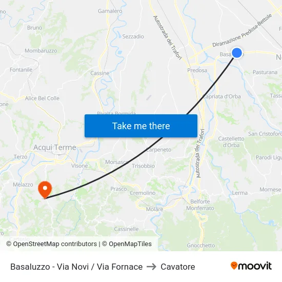 Basaluzzo - Novi Street / Fornace Street to Cavatore map