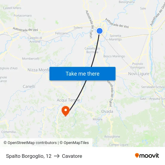 Spalto Borgoglio, 12 to Cavatore map