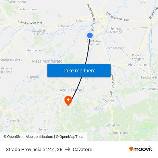 Strada Provinciale 244, 28 to Cavatore map