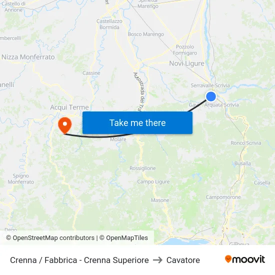 Crenna / Fabbrica - Crenna Superiore to Cavatore map