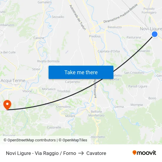 Novi Ligure - Via Raggio / Forno to Cavatore map