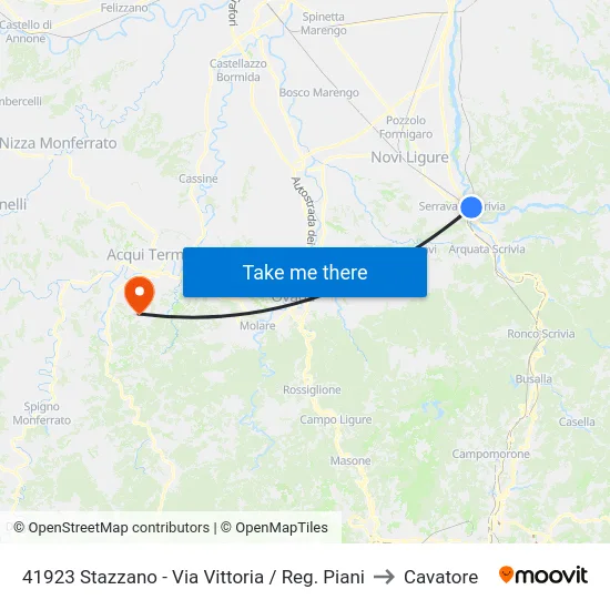 41923 Stazzano - Via Vittoria / Reg. Piani to Cavatore map