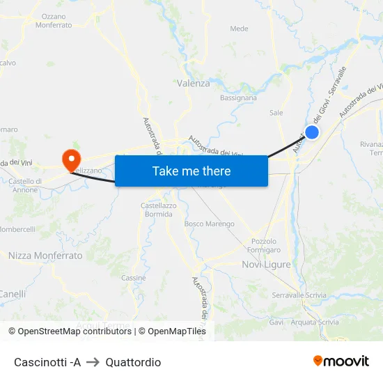 Cascinotti -A to Quattordio map