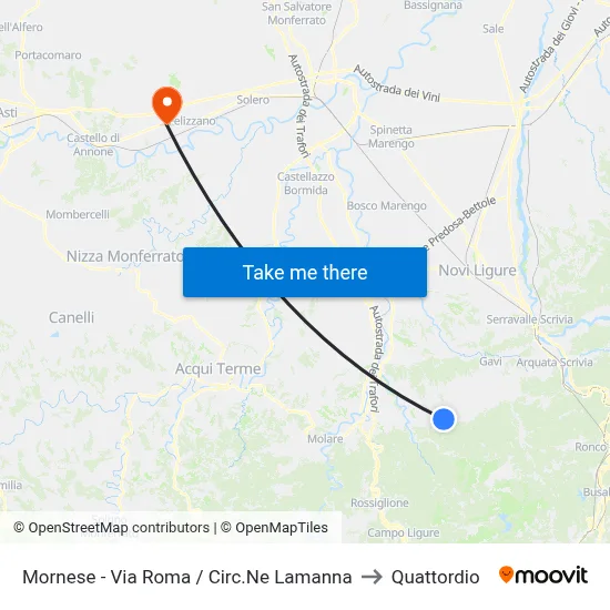 Mornese - Roma Street / Lamanna Circle to Quattordio map