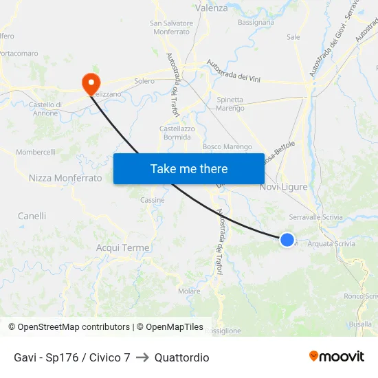 Gavi - Sp176 / Number 7 to Quattordio map