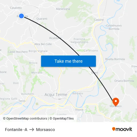Fontanile -A to Morsasco map