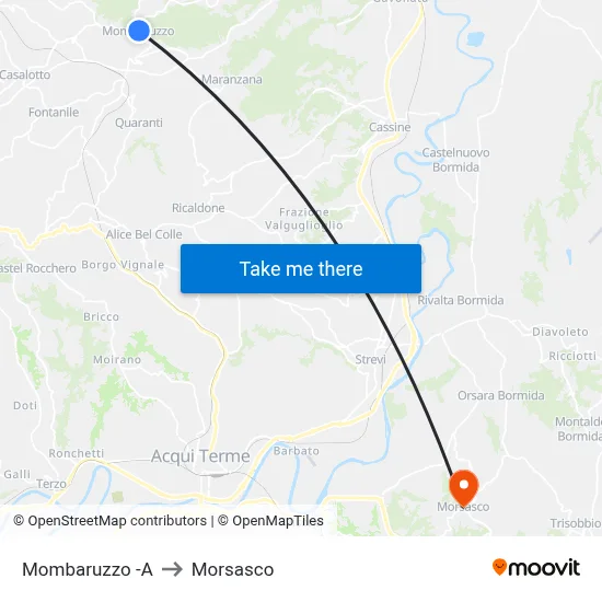 Mombaruzzo -A to Morsasco map