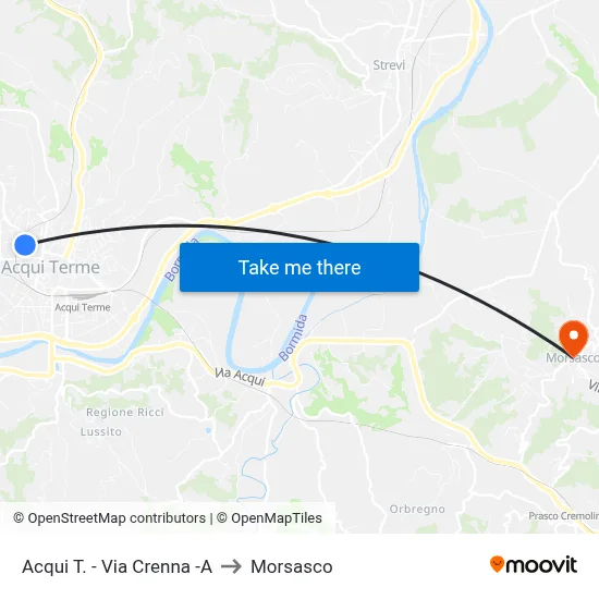 Acqui T. - Crenna Street -A to Morsasco map