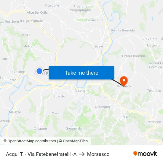 Acqui Terme - Fatebenefratelli Street -A to Morsasco map