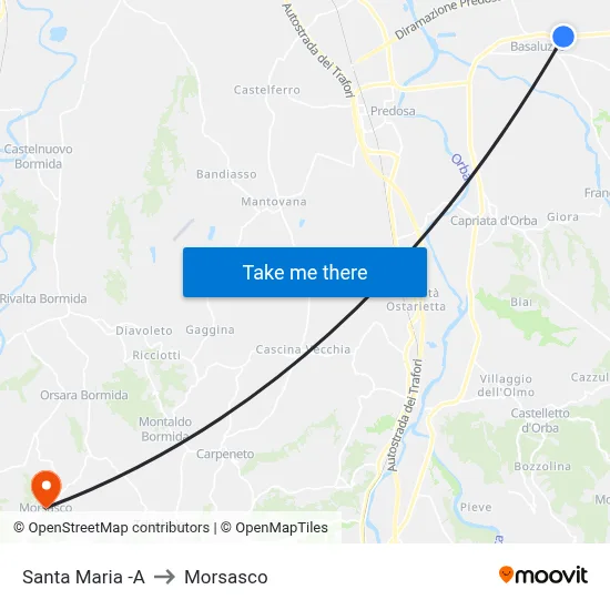 Santa Maria -A to Morsasco map