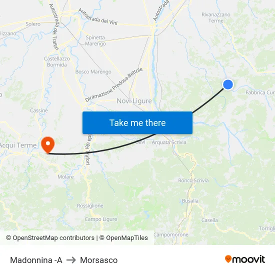 Madonnina -A to Morsasco map