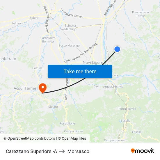 Carezzano Superiore -A to Morsasco map