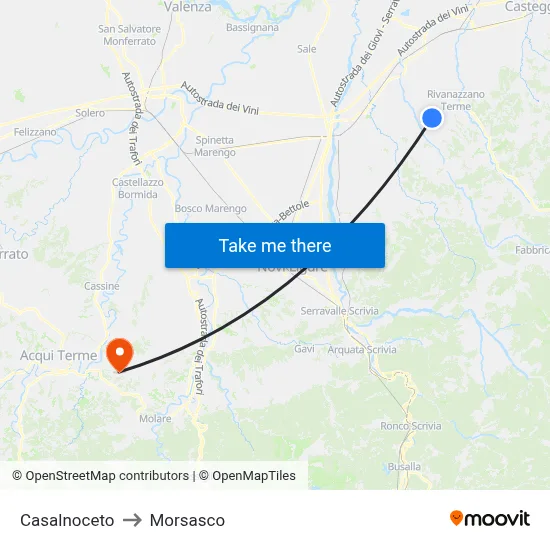 Casalnoceto to Morsasco map