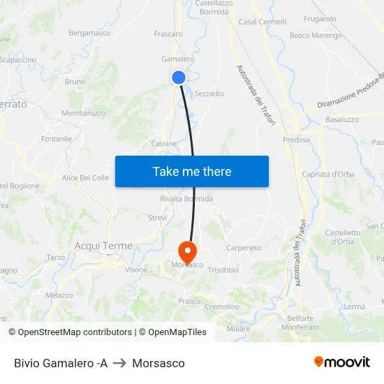 Gamalero Junction -A to Morsasco map