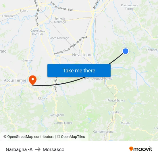 Garbagna -A to Morsasco map