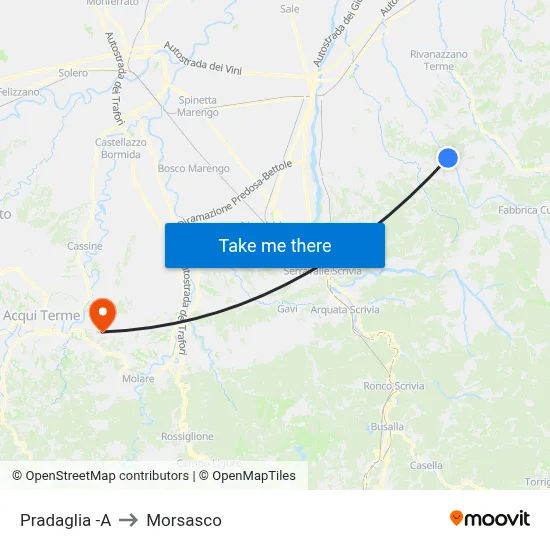 Pradaglia -A to Morsasco map