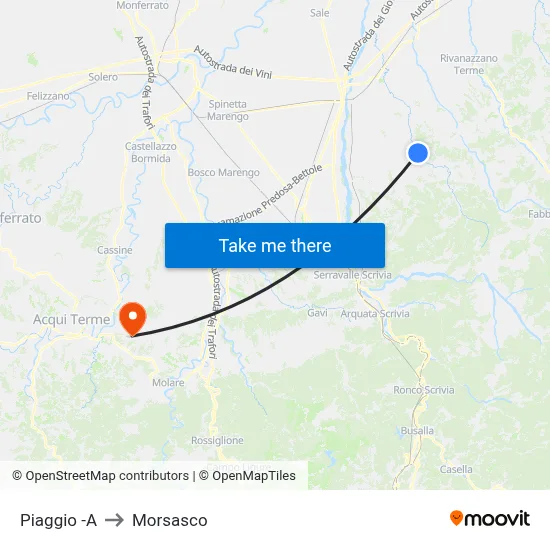 Piaggio -A to Morsasco map