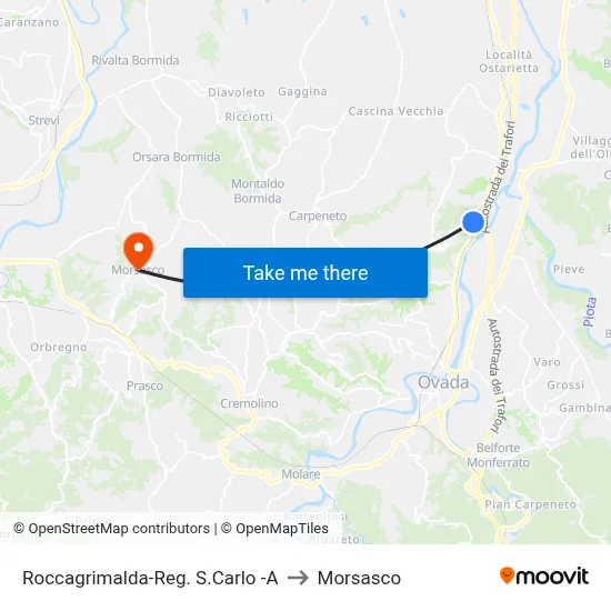Roccagrimalda-San Carlo Region -A to Morsasco map