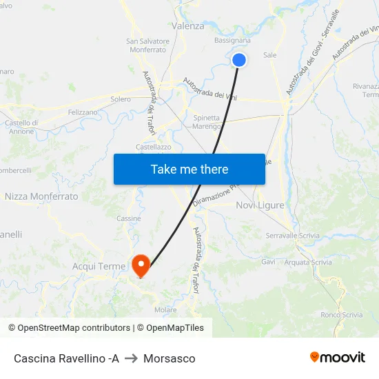 Cascina Ravellino -A to Morsasco map