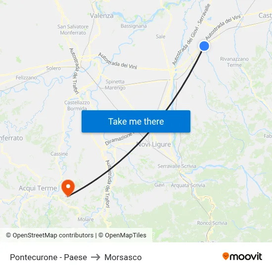 Pontecurone - Village to Morsasco map