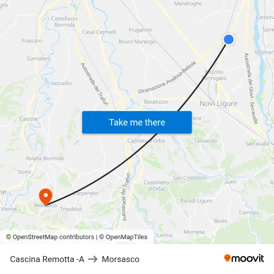 Cascina Remotta to Morsasco map
