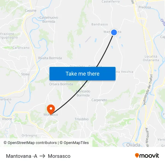 Mantovana -A to Morsasco map