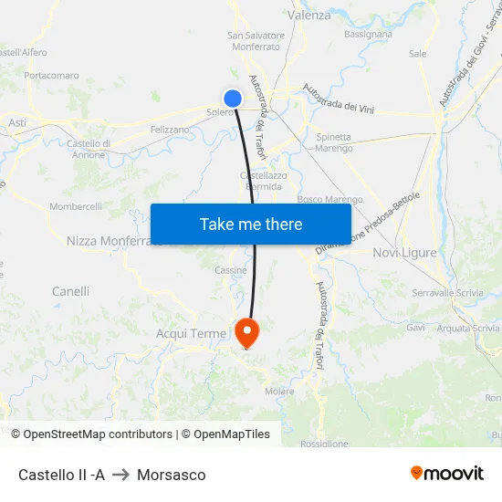 Castello II -A to Morsasco map