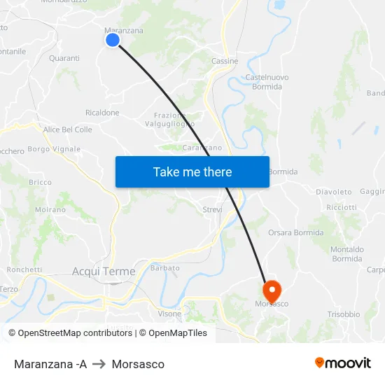 Maranzana -A to Morsasco map