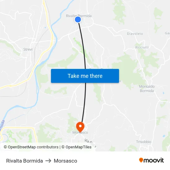 Rivalta Bormida to Morsasco map