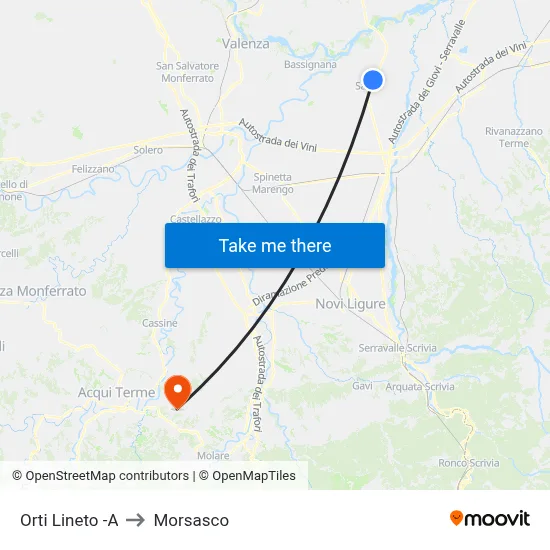 Orti Lineto -A to Morsasco map