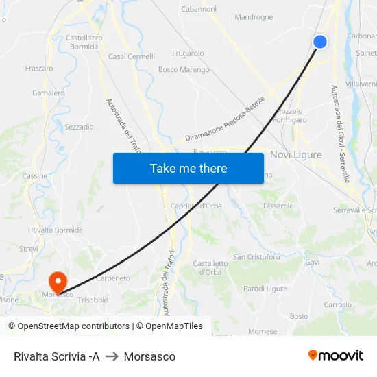 Rivalta Scrivia -A to Morsasco map