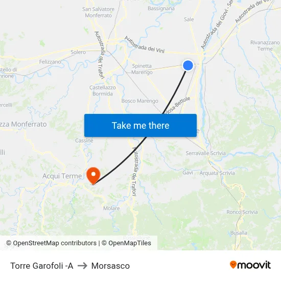 Torre Garofoli -A to Morsasco map