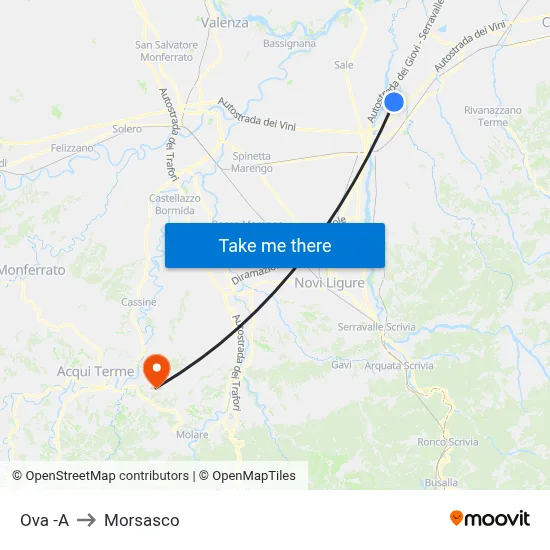Ova -A to Morsasco map