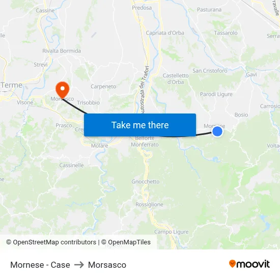 Mornese - Houses to Morsasco map