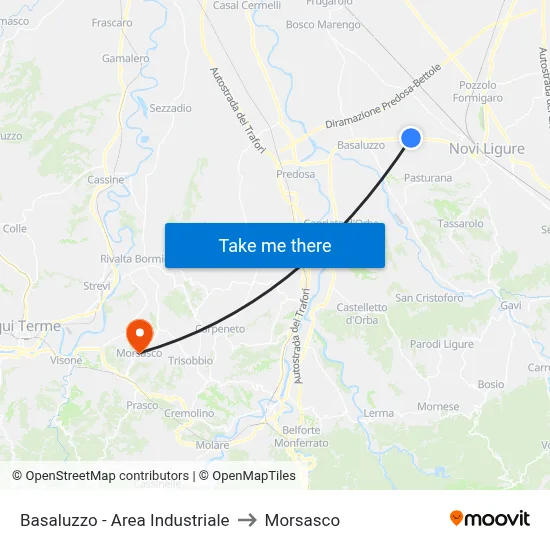 Basaluzzo - Industrial Area to Morsasco map