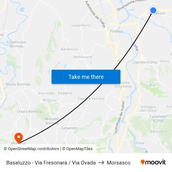 Basaluzzo - Fresonara Street / Ovada Street to Morsasco map