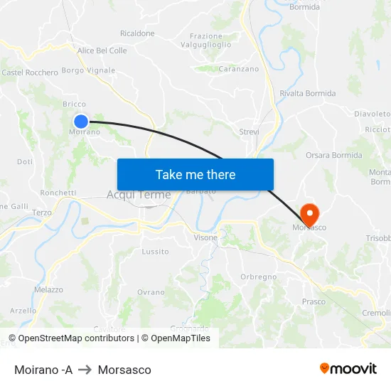 Moirano -A to Morsasco map
