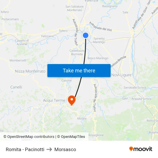 Romita - Pacinotti to Morsasco map