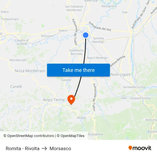 Romita - Rivolta to Morsasco map