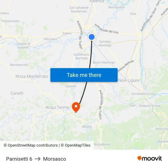Parnisetti 6 to Morsasco map