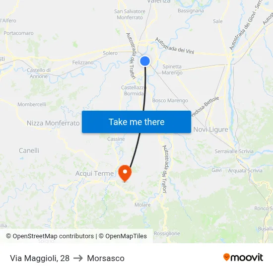 Maggioli St, 28 to Morsasco map