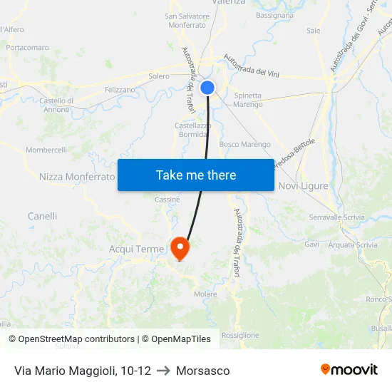 Mario Maggioli Street, 10-12 to Morsasco map