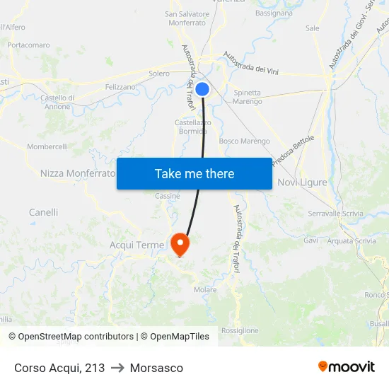 Acqui Avenue, 213 to Morsasco map