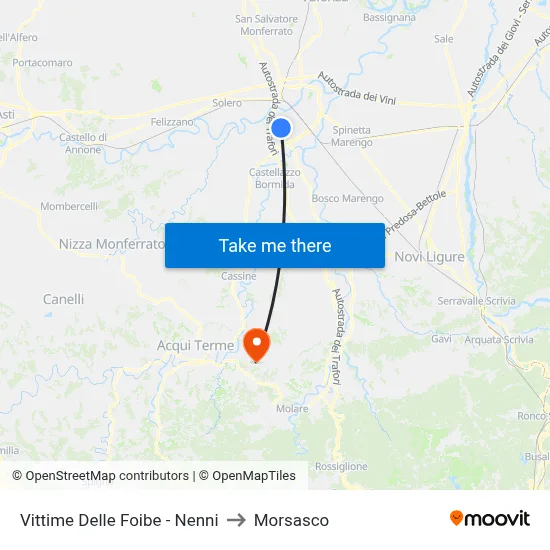 Foibe Victims - Nenni to Morsasco map