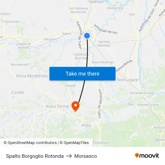 Borgoglio Esplanade Roundabout to Morsasco map